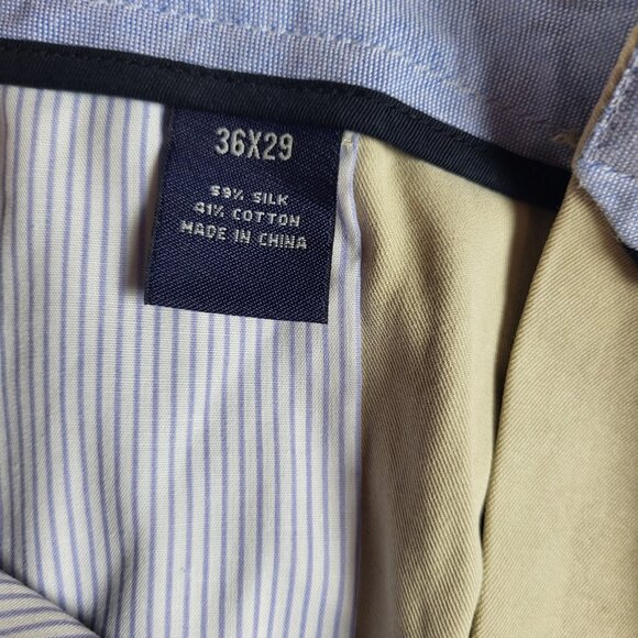 Daniel Cremieux Nantes Pants Men's 36x29 Tan Silk Maison De Campagne NWT - Picture 8 of 8